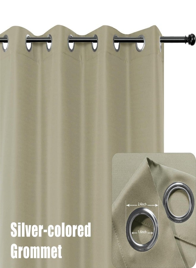 BONZER ستائر بونزر الخارجية المقاومة للماء للباحات والشرفات والبرجولات والأكواخ، توفر الخصوصية وتسمح بمرور الضوء، مزودة بحلقات معدنية، مناسبة لغرف النوم والمعيشة، لوحة واحدة، 84 بوصة عرض × 95 بوصة طول، لون بيج. - Image 2